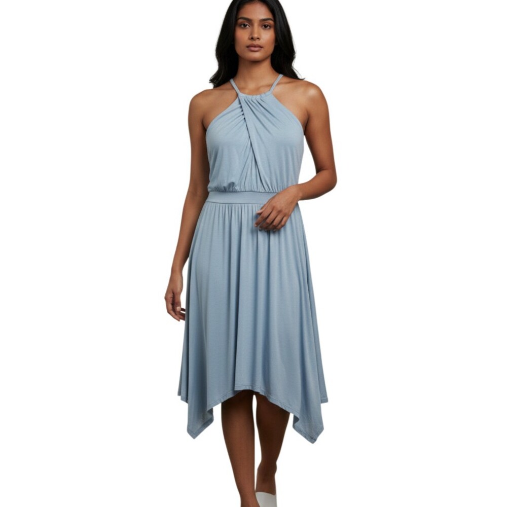 Anthropologie Moulinette Soeurs Rochelle Halter Mini Dress Light Blue